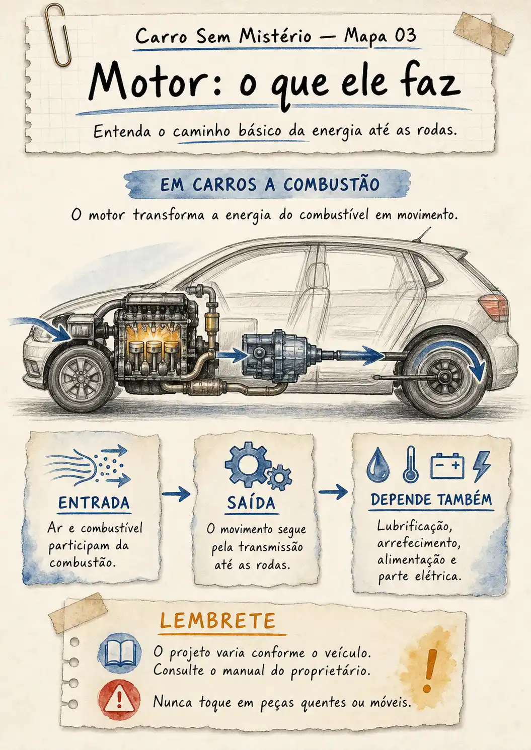 Mapa ilustrado: Motor — o que ele faz