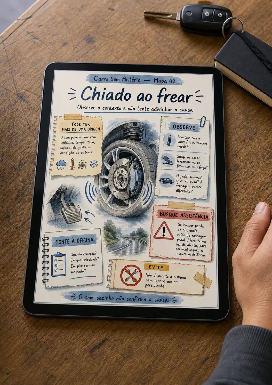Mapa Chiado ao frear sendo consultado em um tablet